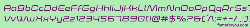 foxontherunexpandsemital Font – Purple Fonts on Green Background