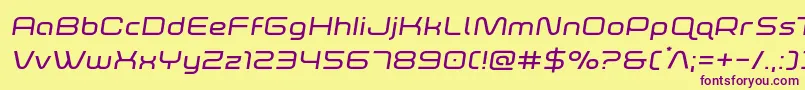 foxontherunexpandsemital Font – Purple Fonts on Yellow Background