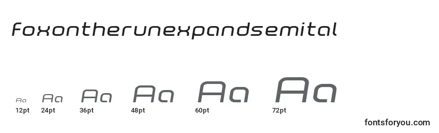 Размеры шрифта Foxontherunexpandsemital