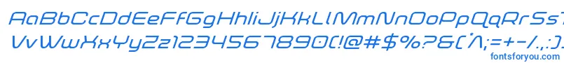 foxontherunexpandsuperital Font – Blue Fonts on White Background