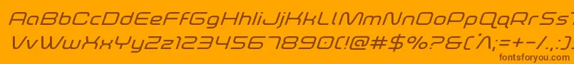 Шрифт foxontherunexpandsuperital – коричневые шрифты на оранжевом фоне