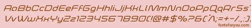フォントfoxontherunexpandsuperital – ピンクの背景に茶色のフォント