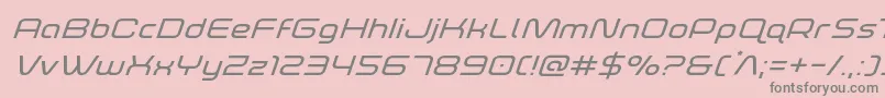 foxontherunexpandsuperital-fontti – harmaat kirjasimet vaaleanpunaisella taustalla
