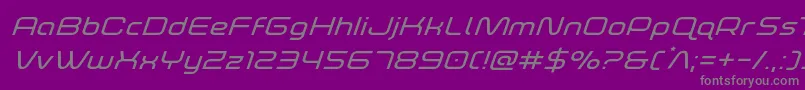 foxontherunexpandsuperital-Schriftart – Graue Schriften auf violettem Hintergrund