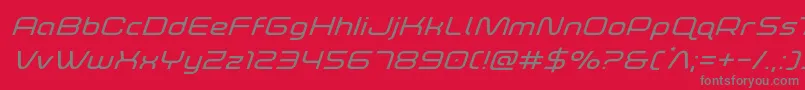フォントfoxontherunexpandsuperital – 赤い背景に灰色の文字