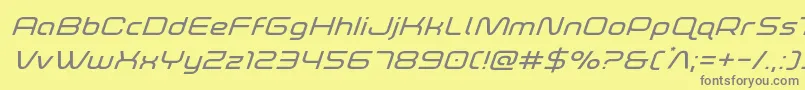 foxontherunexpandsuperital-Schriftart – Graue Schriften auf gelbem Hintergrund