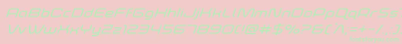 フォントfoxontherunexpandsuperital – ピンクの背景に緑の文字