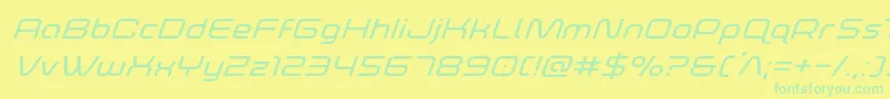 Шрифт foxontherunexpandsuperital – зелёные шрифты на жёлтом фоне