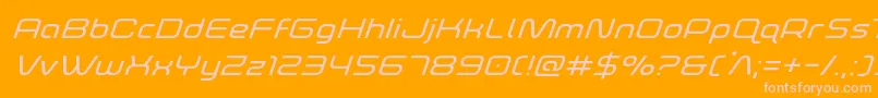 foxontherunexpandsuperital-Schriftart – Rosa Schriften auf orangefarbenem Hintergrund
