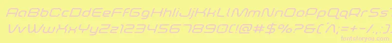 foxontherunexpandsuperital Font – Pink Fonts on Yellow Background