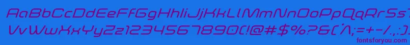 Шрифт foxontherunexpandsuperital – фиолетовые шрифты на синем фоне