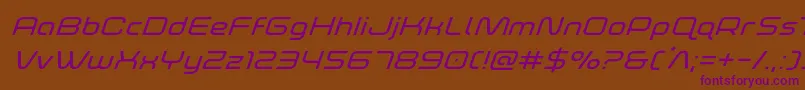 foxontherunexpandsuperital-Schriftart – Violette Schriften auf braunem Hintergrund