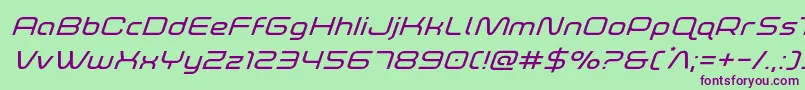 foxontherunexpandsuperital-Schriftart – Violette Schriften auf grünem Hintergrund