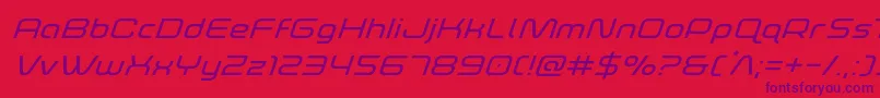 foxontherunexpandsuperital-Schriftart – Violette Schriften auf rotem Hintergrund