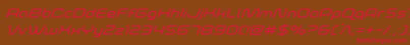 foxontherunexpandsuperital-fontti – punaiset fontit ruskealla taustalla