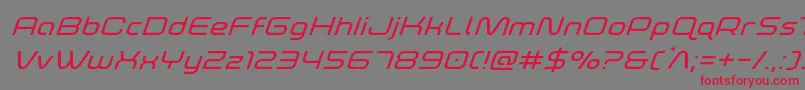 フォントfoxontherunexpandsuperital – 赤い文字の灰色の背景