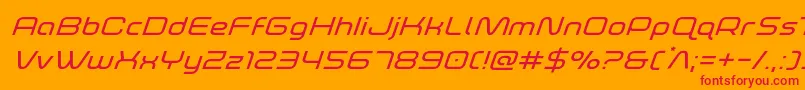 フォントfoxontherunexpandsuperital – オレンジの背景に赤い文字