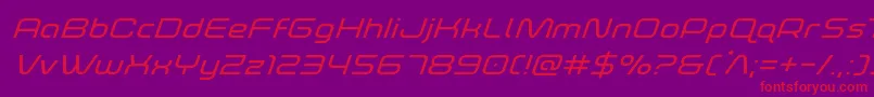 foxontherunexpandsuperital-Schriftart – Rote Schriften auf violettem Hintergrund
