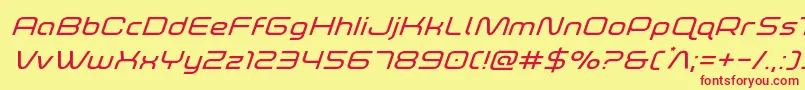 foxontherunexpandsuperital-Schriftart – Rote Schriften auf gelbem Hintergrund