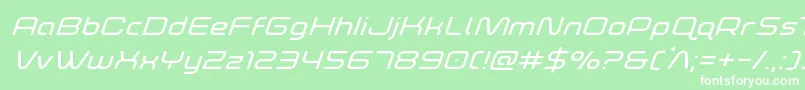 Шрифт foxontherunexpandsuperital – белые шрифты на зелёном фоне