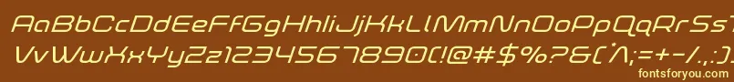 foxontherunexpandsuperital-fontti – keltaiset fontit ruskealla taustalla