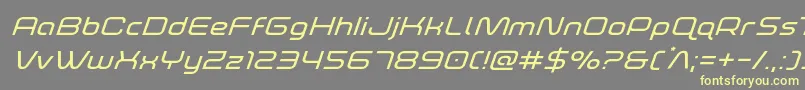 Шрифт foxontherunexpandsuperital – жёлтые шрифты на сером фоне