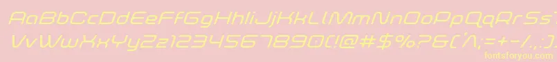 foxontherunexpandsuperital-fontti – keltaiset fontit vaaleanpunaisella taustalla