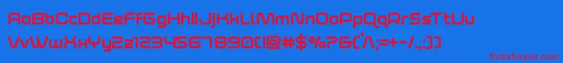 フォントfoxontherunextrabold – 赤い文字の青い背景