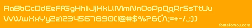 Więcej informacji o czcionce foxontherunextrabold Czcionka foxontherunextrabold – żółte czcionki na pomarańczowym tle