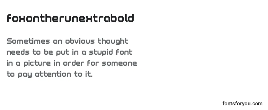 Foxontherunextrabold Font