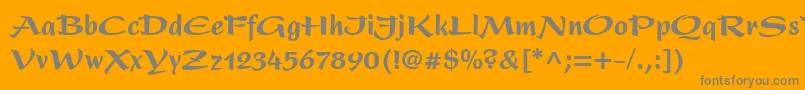 フォントPresentLtBlackCondensed – オレンジの背景に灰色の文字