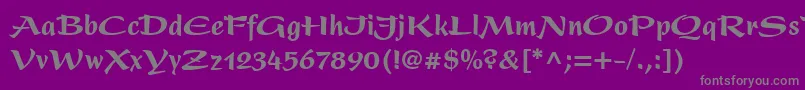 フォントPresentLtBlackCondensed – 紫の背景に灰色の文字