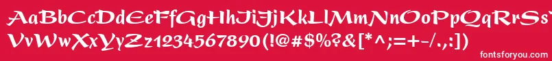 フォントPresentLtBlackCondensed – 赤い背景に白い文字