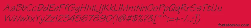 TektonItalic Font – Black Fonts on Red Background