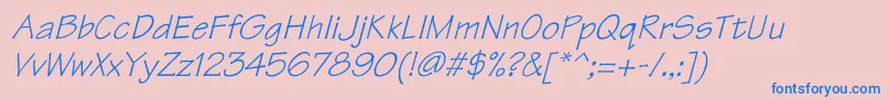 TektonItalic-Schriftart – Blaue Schriften auf rosa Hintergrund