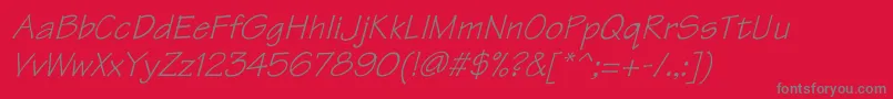 フォントTektonItalic – 赤い背景に灰色の文字