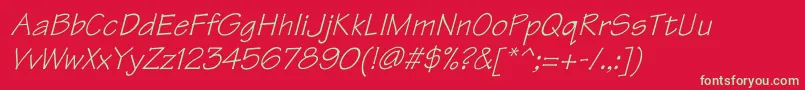 TektonItalic Font – Green Fonts on Red Background