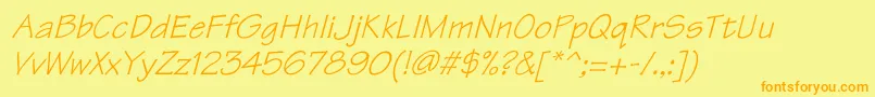 TektonItalic Font – Orange Fonts on Yellow Background