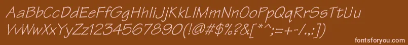 フォントTektonItalic – 茶色の背景にピンクのフォント