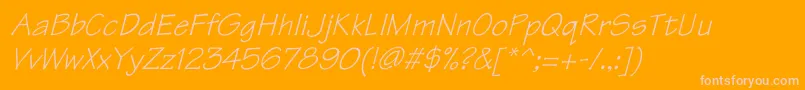 Fonte TektonItalic – fontes rosa em um fundo laranja