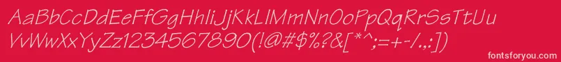 TektonItalic Font – Pink Fonts on Red Background