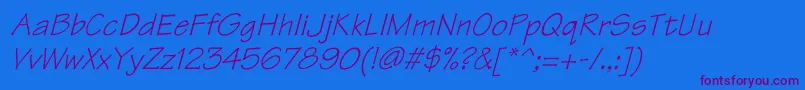 TektonItalic-Schriftart – Violette Schriften auf blauem Hintergrund