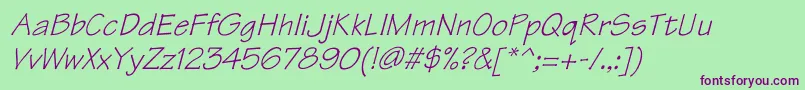 TektonItalic Font – Purple Fonts on Green Background