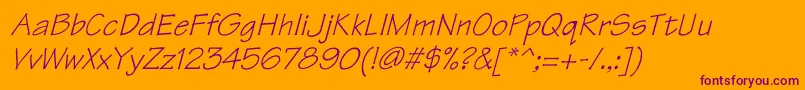 TektonItalic Font – Purple Fonts on Orange Background