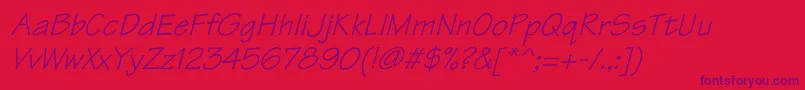 TektonItalic-Schriftart – Violette Schriften auf rotem Hintergrund