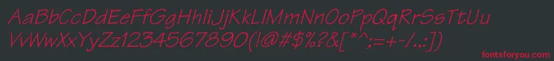 TektonItalic Font – Red Fonts on Black Background