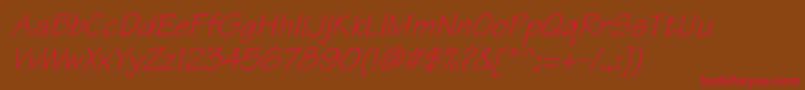 TektonItalic Font – Red Fonts on Brown Background