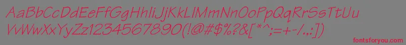 TektonItalic Font – Red Fonts on Gray Background