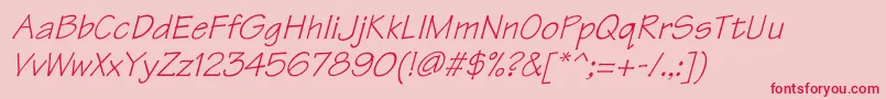 フォントTektonItalic – ピンクの背景に赤い文字