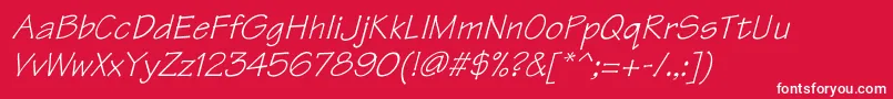 Шрифт TektonItalic – белые шрифты на красном фоне